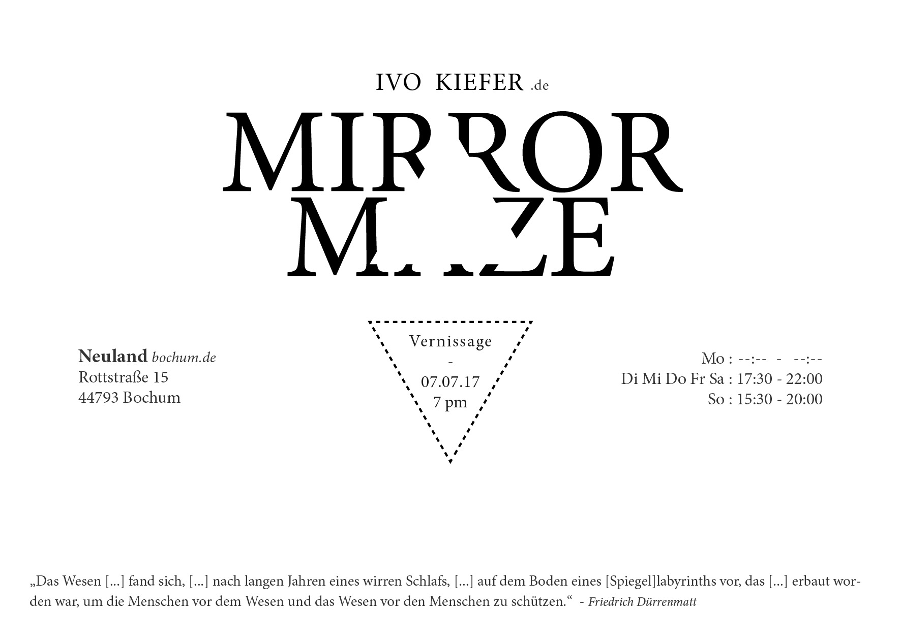 Ivo Kiefer Ausstellung MirrorMaze Neuland Ivo Kiefer Ausstellung MirrorMaze Neuland